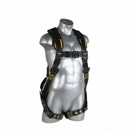 GUARDIAN FALL PROTECTION Harness, Series: Cyclone, XL, 130 to 420 lb, Tongue Leg Strap Buckle, Quick-Connect 21043